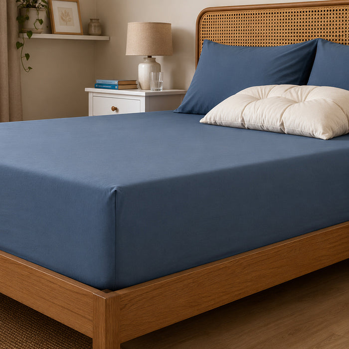 SLEEPFORIA FITTED SHEET FOR MATTRESS 100X200 CM BLUE