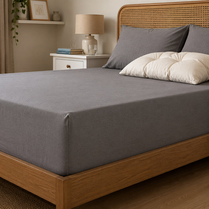 SLEEPFORIA FITTED SHEET FOR MATTRESS 180X200 CM GREY