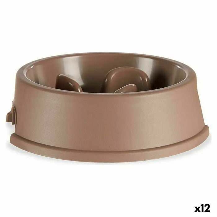 Slow Eating Food Bowl for Pets Mascow Beige Plastic 1,5 L 27 x 7,5 x 27 cm (12 Units) - Домашни Животни<<<Дом