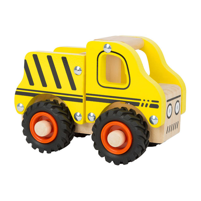 CHILDREN'S TOY SMALL FOOT TRUCK WOODEN YELLOW