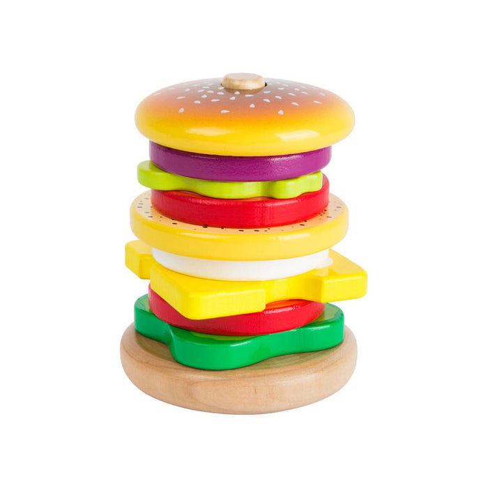 ROLE TOY SMALL FOOT BURGER-WOODEN-10 PIECES