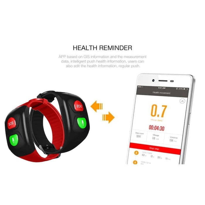 Smart bracelet remote monitoring of health indicators adults and children Vektros VS18, GPS tracking, SIM card, SOS button and call, pulse, blood pressure, alarm falling