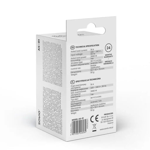 Smart Plug Savio AS-01 Wi-Fi - Смарт щепсели<<<Сигурност Удома<<<Дом Градина<<<BigBuy&&&ActuatorsIND-URW<<<Smart