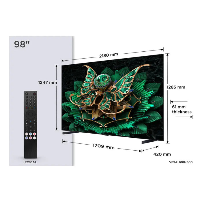 Smart TV TCL 98C7K 98’’ 4K Ultra HD HDR QD Mini LED - Електроника Телевизори<<<Компютри|