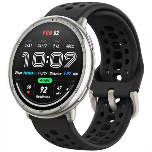Smart watch AMAZFIT Active 2 Round Black Silicone Strap - Смарт часовници<<<Смарт устройства<<<TechMart&&&Електроника