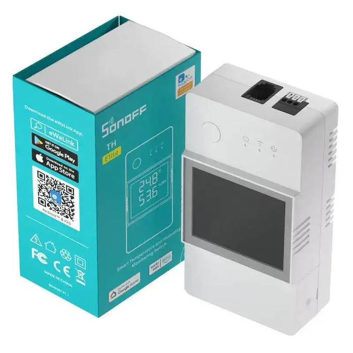 Smart WiFi temperature and humidity monitoring switch Sonoff THR320D TH Elite - Smart controllers<<<Control