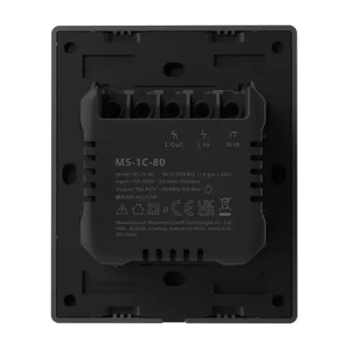 Smart WiFi wall switch SONOFF M5-1C-80 (1-channel for frame graphite) - Switches<<<Control devices<<<Smart