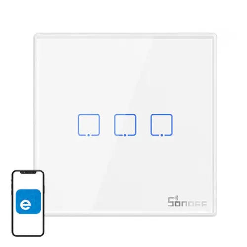 Smart Wireless Wall Switch Sonoff T2EU3C-RF 433MHz (3-channel) - Switches<<<Control devices<<<Smart Home<<<InnproXML