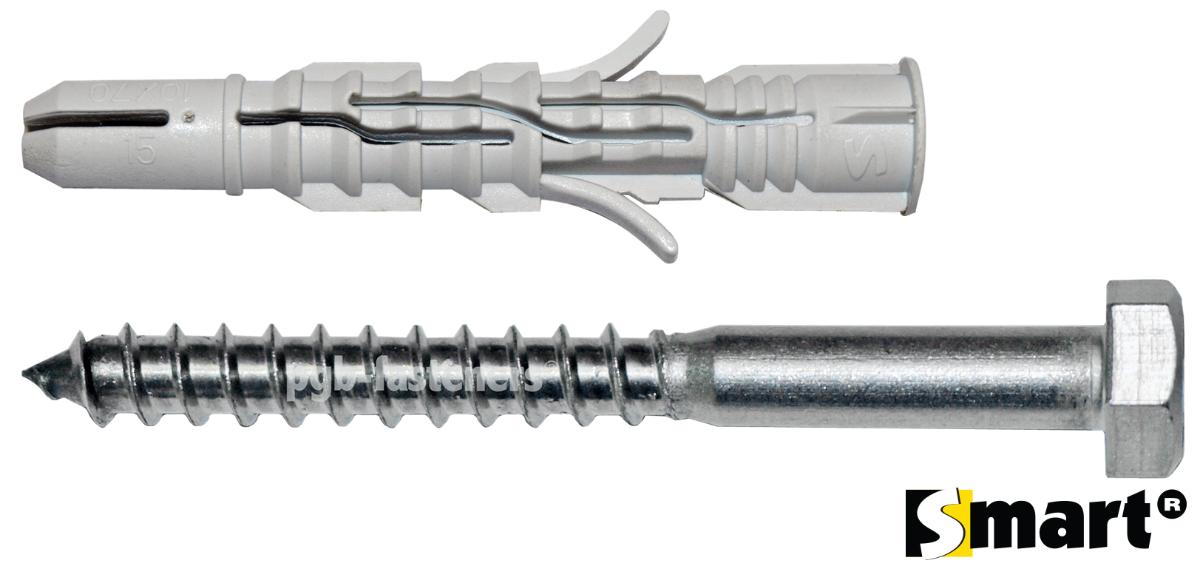 UNIVERSAL DOWEL WITH SCREW F12X60MM 4 PCS SMART
