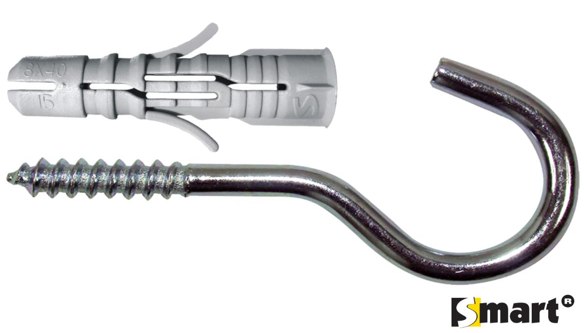 UNIVERSAL DOWEL WITH C-HOOK F12X60MM 3 PCS SMART