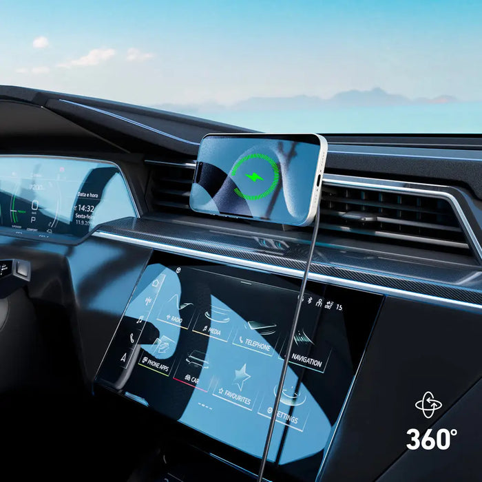 Smartphone holder with inductive charger SBS TESUPFANWIR15W 15W for air vent with cooling - black - Cell phone