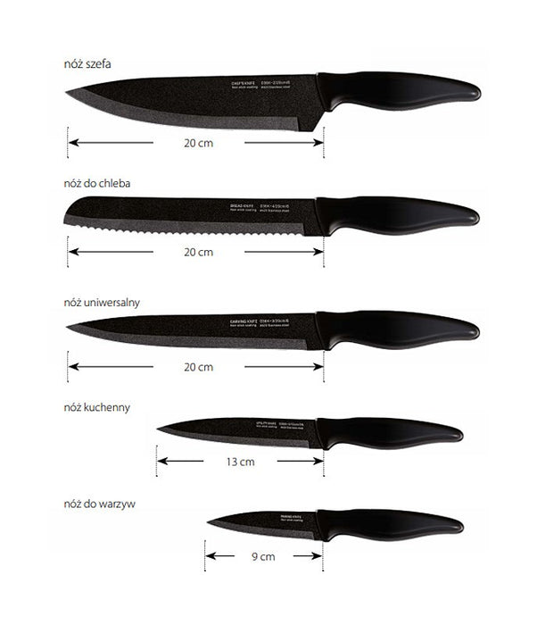 Smile SNS-6 6-piece block knife set black