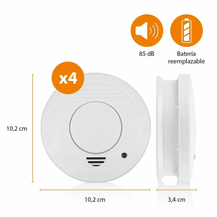 Smoke Detector Smartwares 10.100.41 (4 Units) - Сигурност Удома<<<Дом Градина<<<BigBuy&&&Системи за