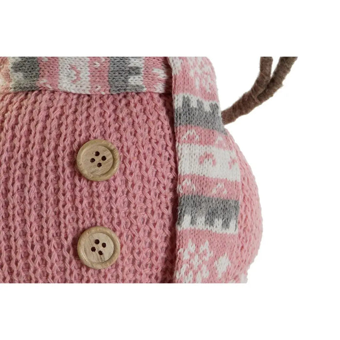 Snow Doll DKD Home Decor White Brown Pink 30 x 16 x 33 cm (2 Units) - Коледни украси<<<Декорация и Осветление<<<Дом