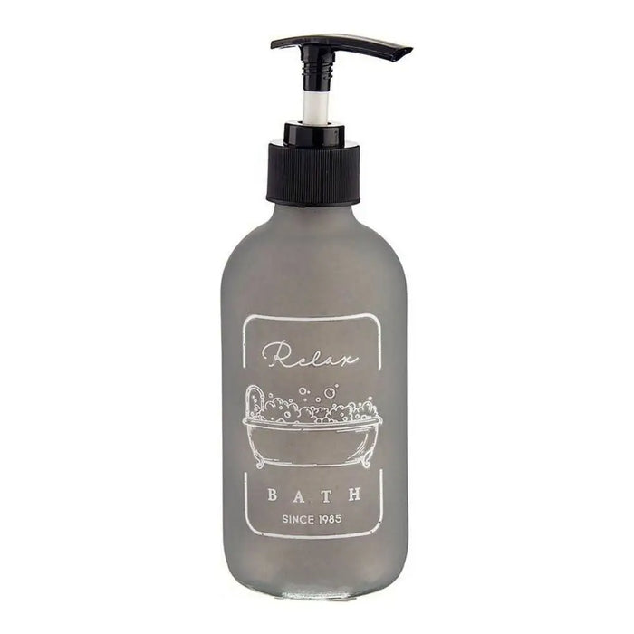 Soap Dispenser Berilo Black Grey Glass polypropylene 250 ml - Баня<<<Дом Градина<<<BigBuy&&&Аксесоари и