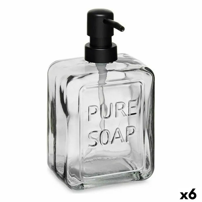 Soap Dispenser Berilo Pure Soap Black Crystal Plastic 570 ml 10 x 18 x 6 cm (6 Units) - Баня<<<Дом
