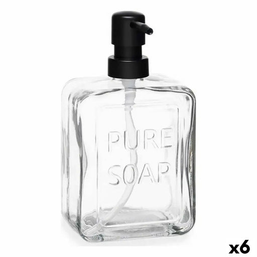 Soap Dispenser Berilo Pure Soap Transparent Crystal Plastic 570 ml 10 x 18 x 6 cm (6 Units) - Баня<<<Дом