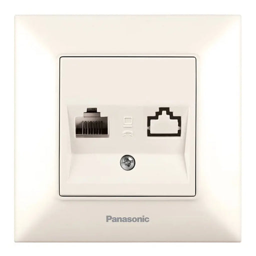 SOCKET COMP. CAT5E CREAM PANASONIC Arkedia Slim - Ключове и контакти<<<Електроматериали<<<Praktiker&&&Ключове и