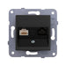 SOCKET RJ45 CAT 5E BLACK PANASONIC KARRE PLUS - Ключове и контакти<<<Електроматериали<<<Praktiker&&&Ключове и