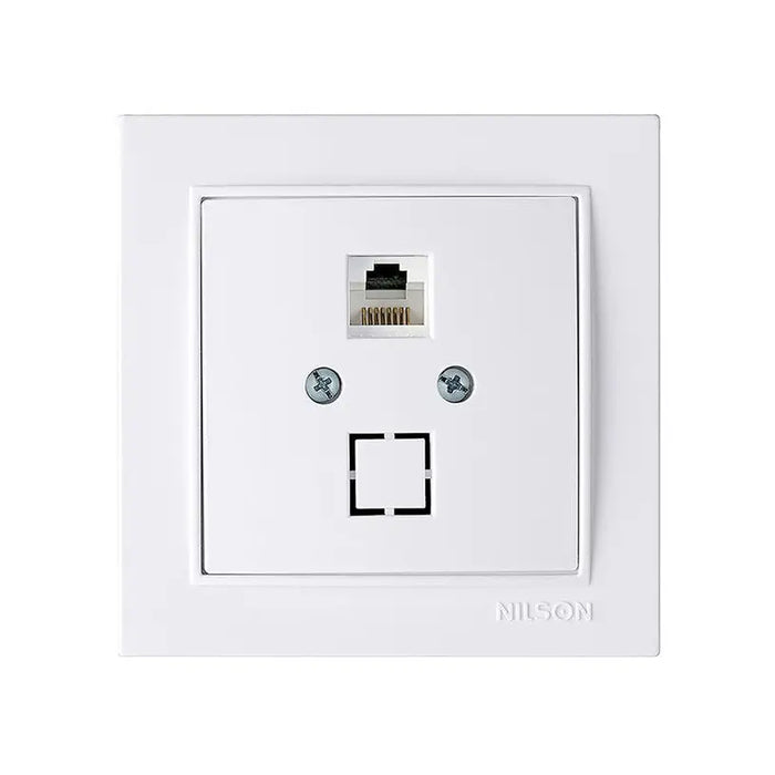 SOCKET RJ45 CAT.5E WHITE NILSON THOR - Ключове и контакти<<<Електроматериали<<<Praktiker&&&Ключове и