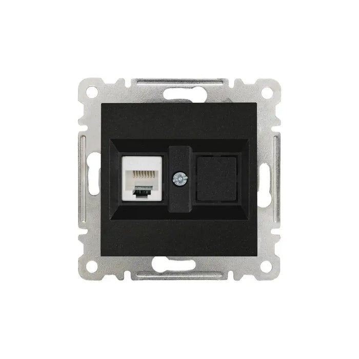 SOCKET RJ45 MECHANISM BLACK MAKEL KAREA LINE - Ключове и контакти<<<Електроматериали<<<Praktiker&&&Ключове и