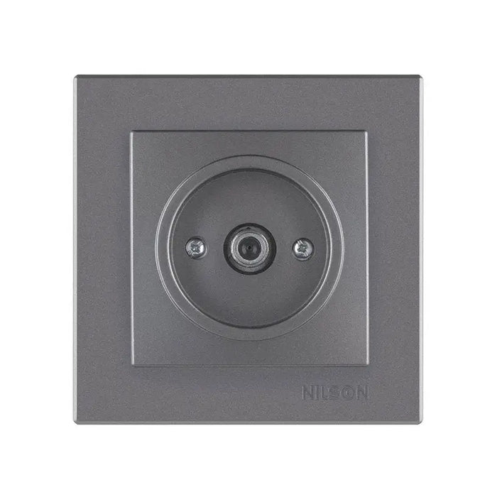 SOCKET TV END ANTHRACITE NILSON ALEGRA - Ключове и контакти<<<Електроматериали<<<Praktiker&&&Ключове и