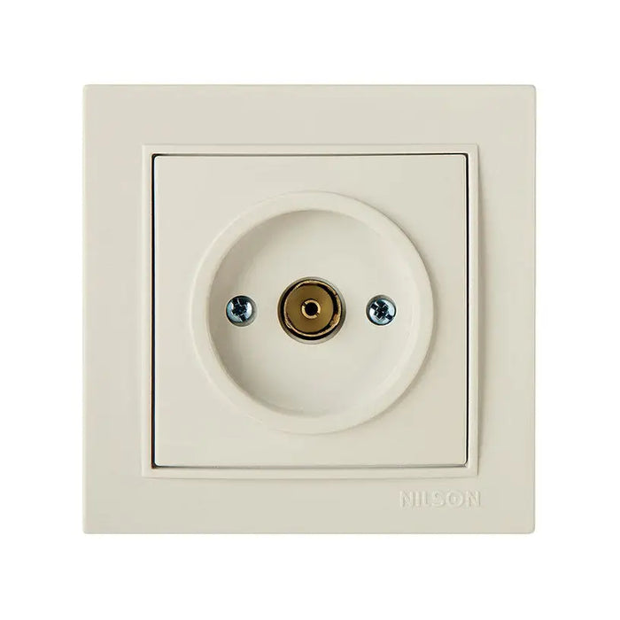SOCKET TV END CREAM NILSON THOR - Ключове и контакти<<<Електроматериали<<<Praktiker&&&Ключове и