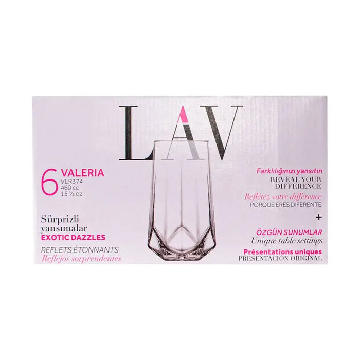 SOFT GLASS 460 ML 6 PCS VALERIA LAV - Сервизи чаши и чинии<<<Домашни потреби<<<Кухня<<<Praktiker