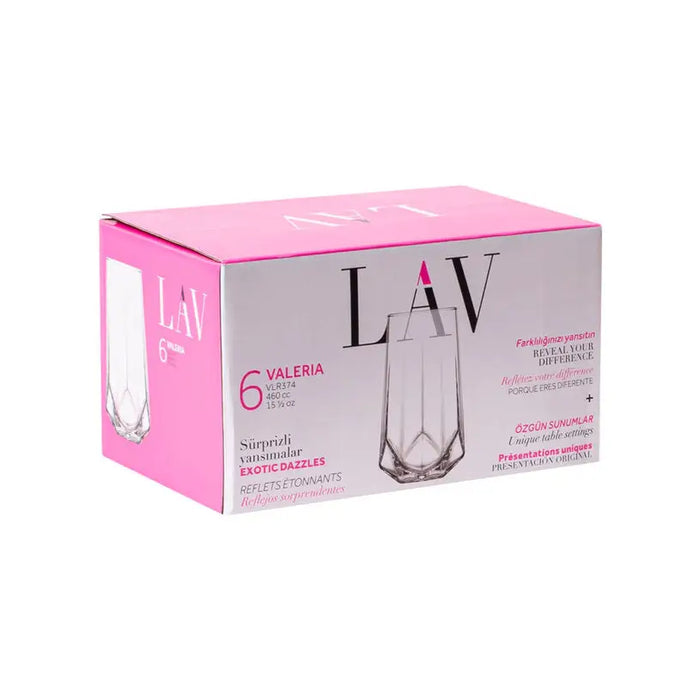 SOFT GLASS 460 ML 6 PCS VALERIA LAV - Сервизи чаши и чинии<<<Домашни потреби<<<Кухня<<<Praktiker