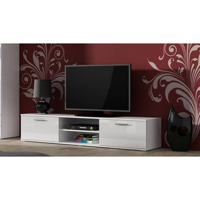 SOHO 4 set (RTV180 cabinet + 2x S1 cabinet + shelves) White/White glossy - Modern wall unitsMES-NOW<<<Wall
