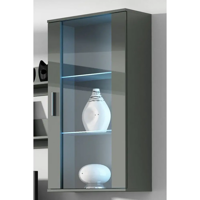 SOHO 5 set (RTV180 cabinet + Wall unit + shelves) Grey / Gloss grey - Modern wall unitsMES-NOW<<<Wall