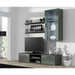 SOHO 5 set (RTV180 cabinet + Wall unit + shelves) Grey / Gloss grey - Modern wall unitsMES-NOW<<<Wall
