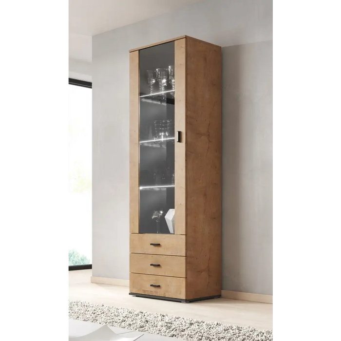 SOHO 7 set (RTV140 cabinet + S1 cabinet + shelves) Oak lefkas - Modern wall unitsMES-NOW<<<Wall UnitsMES<<<ActionPL