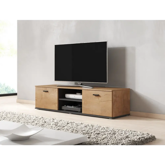 SOHO 7 set (RTV140 cabinet + S1 cabinet + shelves) Oak lefkas - Modern wall unitsMES-NOW<<<Wall UnitsMES<<<ActionPL