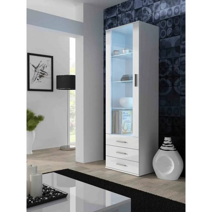 SOHO 7 set (RTV140 cabinet + S1 cabinet + shelves) White / White glossy - Modern wall unitsMES-NOW<<<Wall