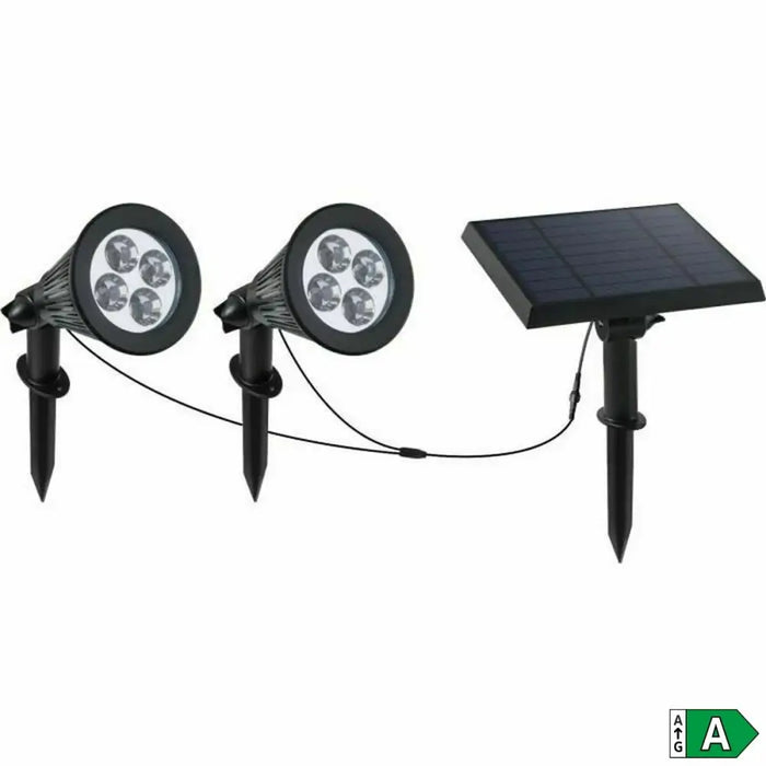 Solar-powered spotlight Lumi Garden Family Spiky 2-in-1 Black Aluminium Steel (2 Units) - Декорация и Осветление<<<Дом