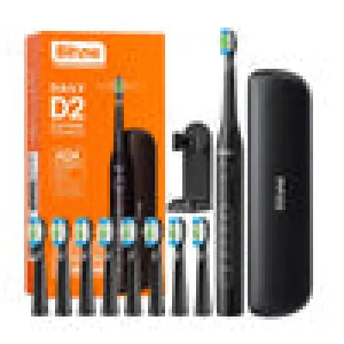 Sonic toothbrush with tips set and travel case D2 (black) - Sonic toothbrushes<<<Sonic toothbrushes<<<Health