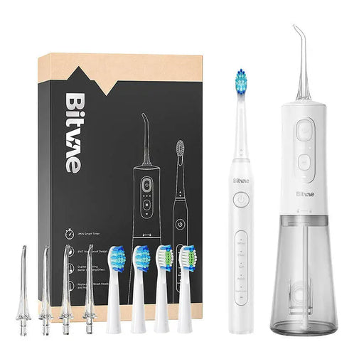 Sonic toothbrush with tips set and water flosser Bitvae D2 + C2 (white) - Sonic toothbrushes<<<Sonic