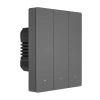 Smart WiFi wall switch SONOFF M5-3C-80 (3-channel, for frame, graphite)