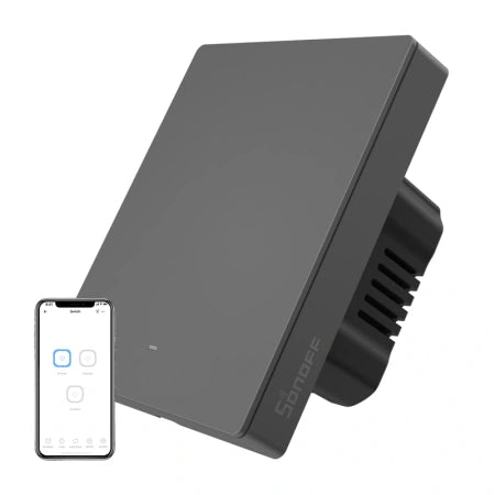 Smart WiFi wall switch SONOFF M5-1C-80 (1-channel, for frame, graphite)