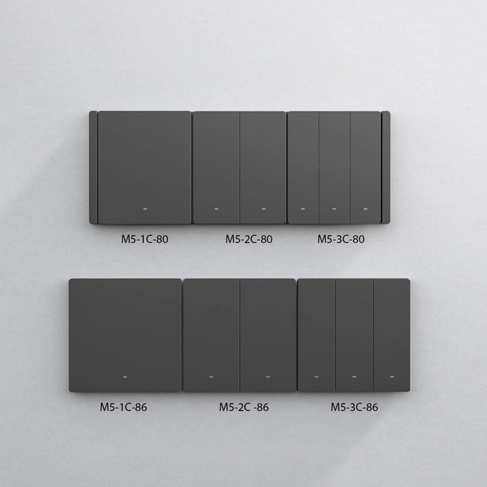SONOFF M5-3C-80 Smart WiFi Wall Switch (3-channel, flush-mount, graphite)