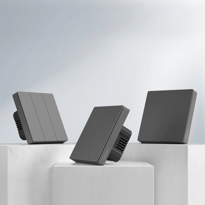 SONOFF M5-3C-80 Smart WiFi Wall Switch (3-channel, flush-mount, graphite)