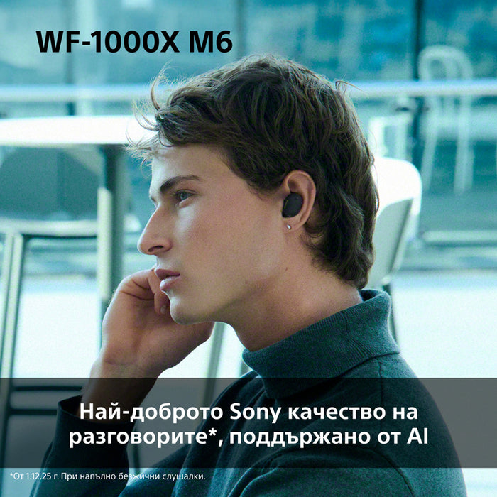 True wireless headphones SONY WF1000XM6B WITH ANC WIRELESS CONNECTION, BLACK