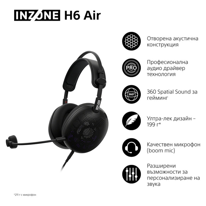 WIRED HEADPHONES SONY INZONE H6 AIR PS5 SONY MDR-G600B