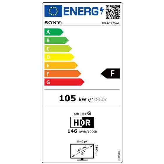 TV SONY BRAVIA LED KD65X75WLPAEP, 65", X75WL, 4K Ultra HD, HDR, Smart TV(Google TV)