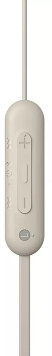 Sony WI-C100 Bluetooth Wireless In-Ear Headphones, BT 5.0, Remote Control, Beige EU
