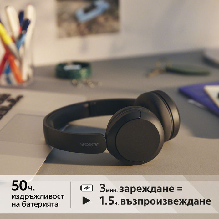 Sony WH-CH520 Bluetooth On-Ear Headphones BT 5.2, Black EU