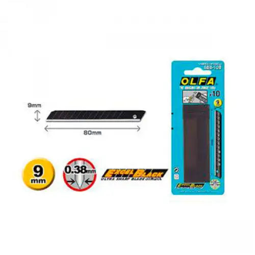 SPARE BLADE FOR MODEL KNIFE 10 PCS. 9MM OLFA ABB 10B - Режещи инструменти<<<Ръчни инструменти<<<Инструменти и
