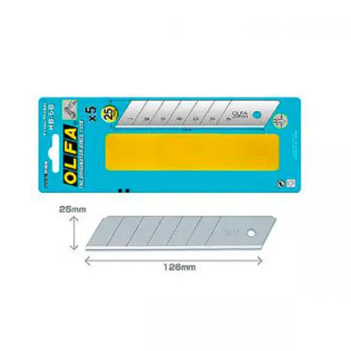 SPARE BLADE FOR MODEL KNIFE 5 PCS. 25MM OLFA HB 5B - Режещи инструменти<<<Ръчни инструменти<<<Инструменти и
