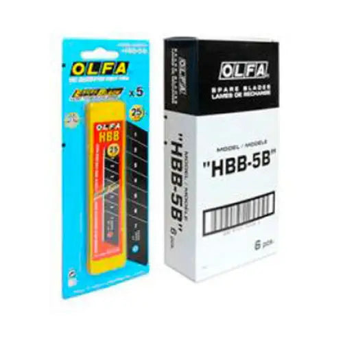 SPARE BLADE FOR MODEL KNIFE 5 PCS. 25MM OLFA HBB 5B - Режещи инструменти<<<Ръчни инструменти<<<Инструменти и